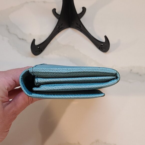 Dolce & Gabbana blue Dauphine leather continental flap wallet EUC - Picture 5 of 13